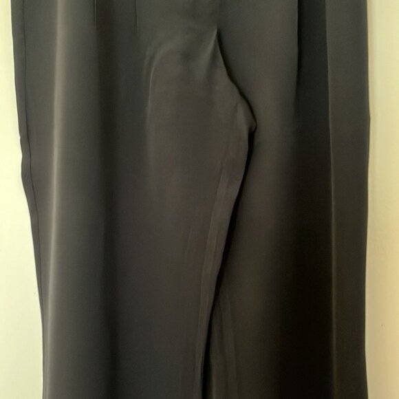 🖤 Vintage Louben Women’s Black 100% Silk Wide-Leg High-Waisted Trousers - Picture 5 of 9